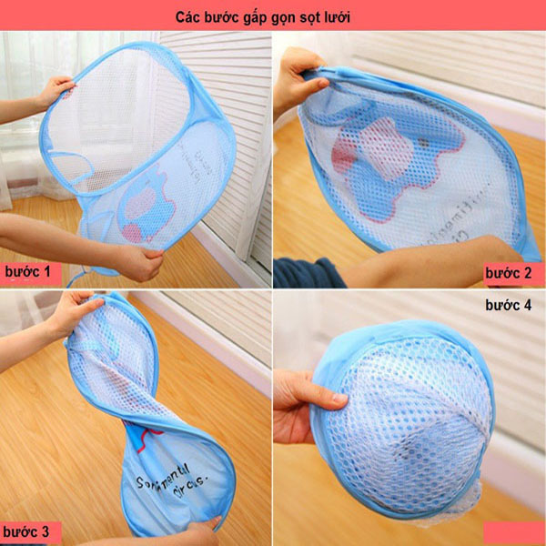 Bộ 3 giỏ lưới đựng đồ hinh thú gấp gọn tiện dụng