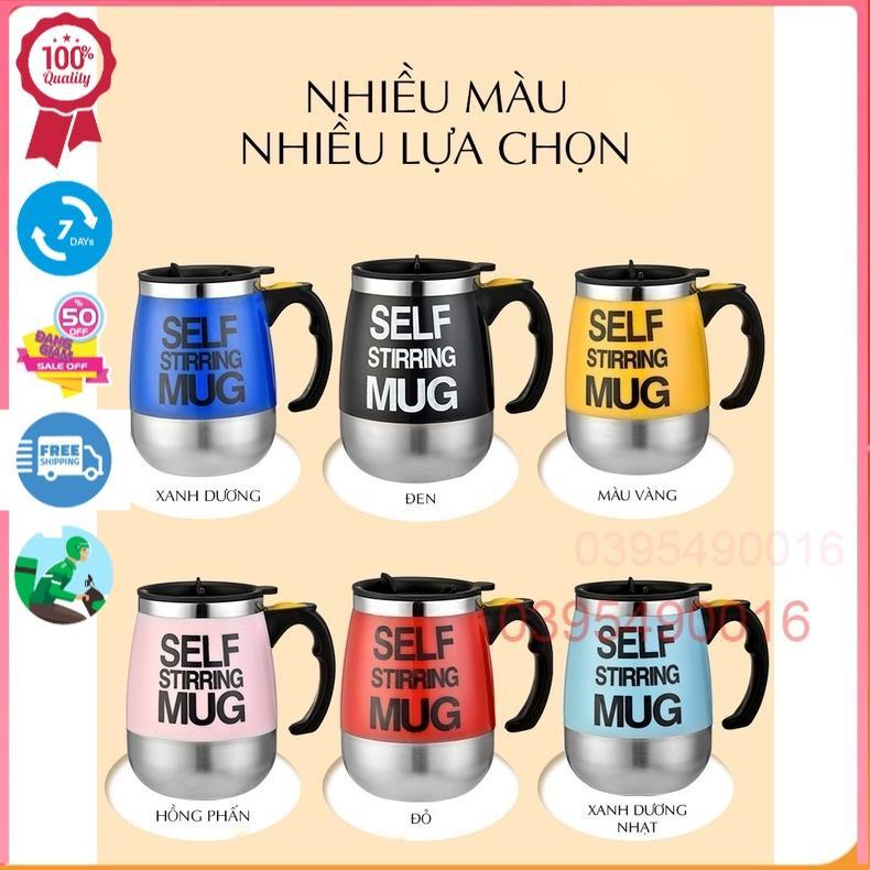 Cốc Tự Khuấy Self Stirring Mug, Dùng Pha Đồ Uống Tự Động Inox Giữ Nhiệt Đa Năng - Pha Cafe ,Trà - NGẨU NHIÊN