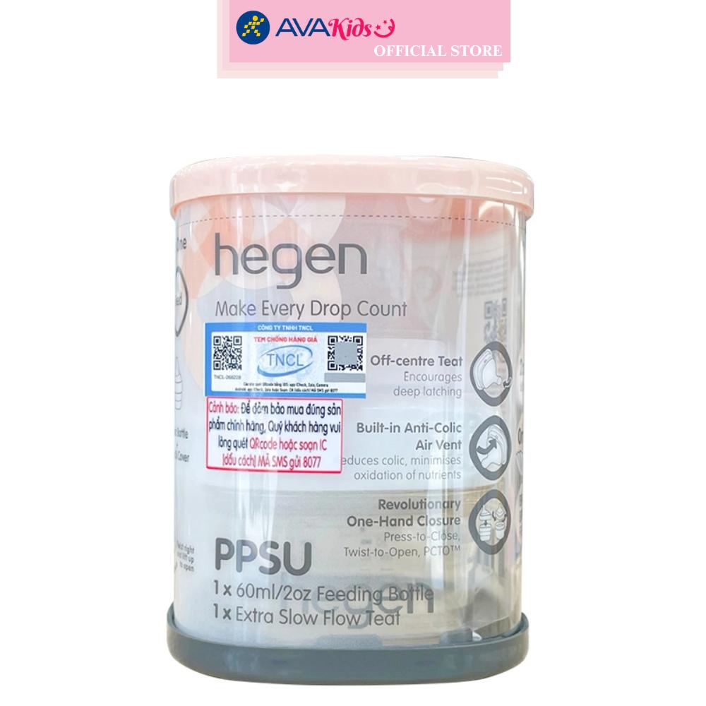 Bình sữa nhựa PPSU Hegen cổ rộng 60 ml (0 – 1 tháng)