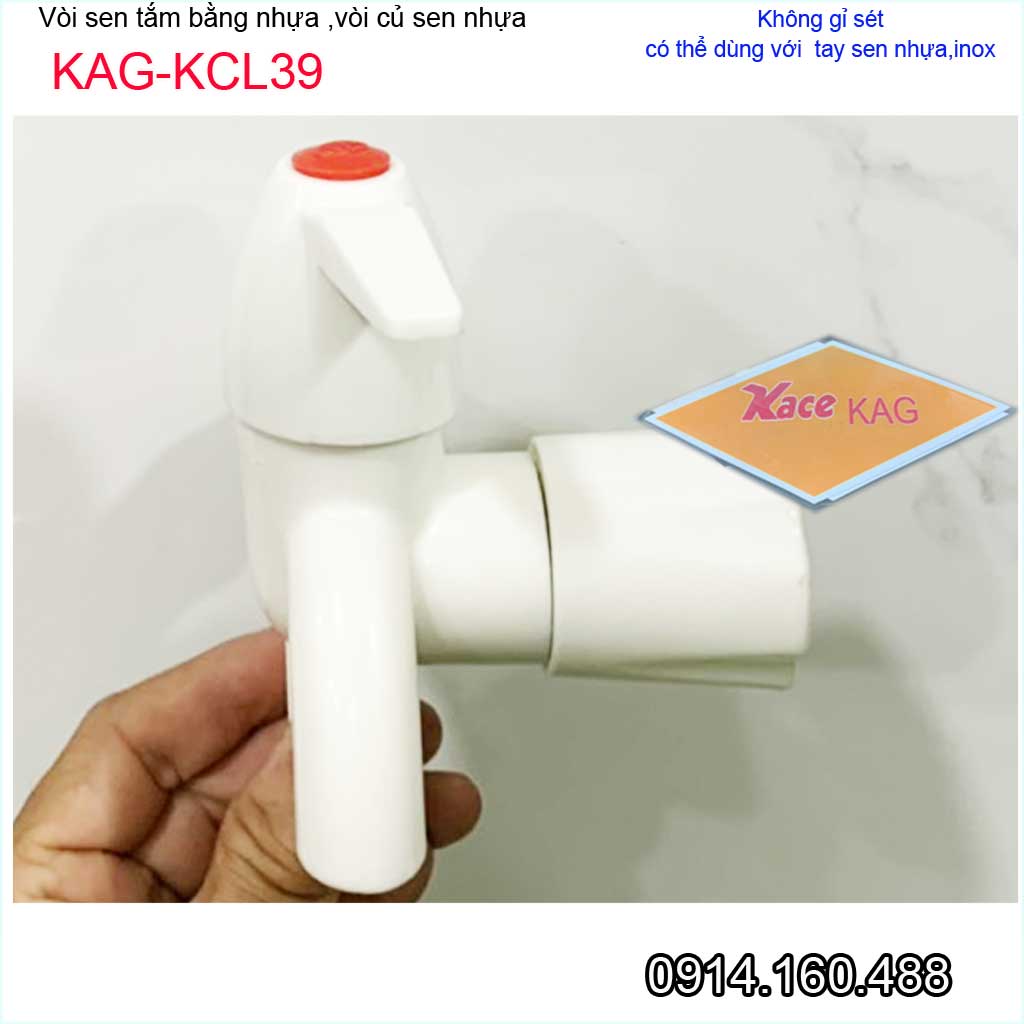 Củ sen lạnh nhựa KAG-KCL39, vòi sen nhựa 100% dùng vùng nước phèn không gỉ séc nước mạnh sử dụng tốt