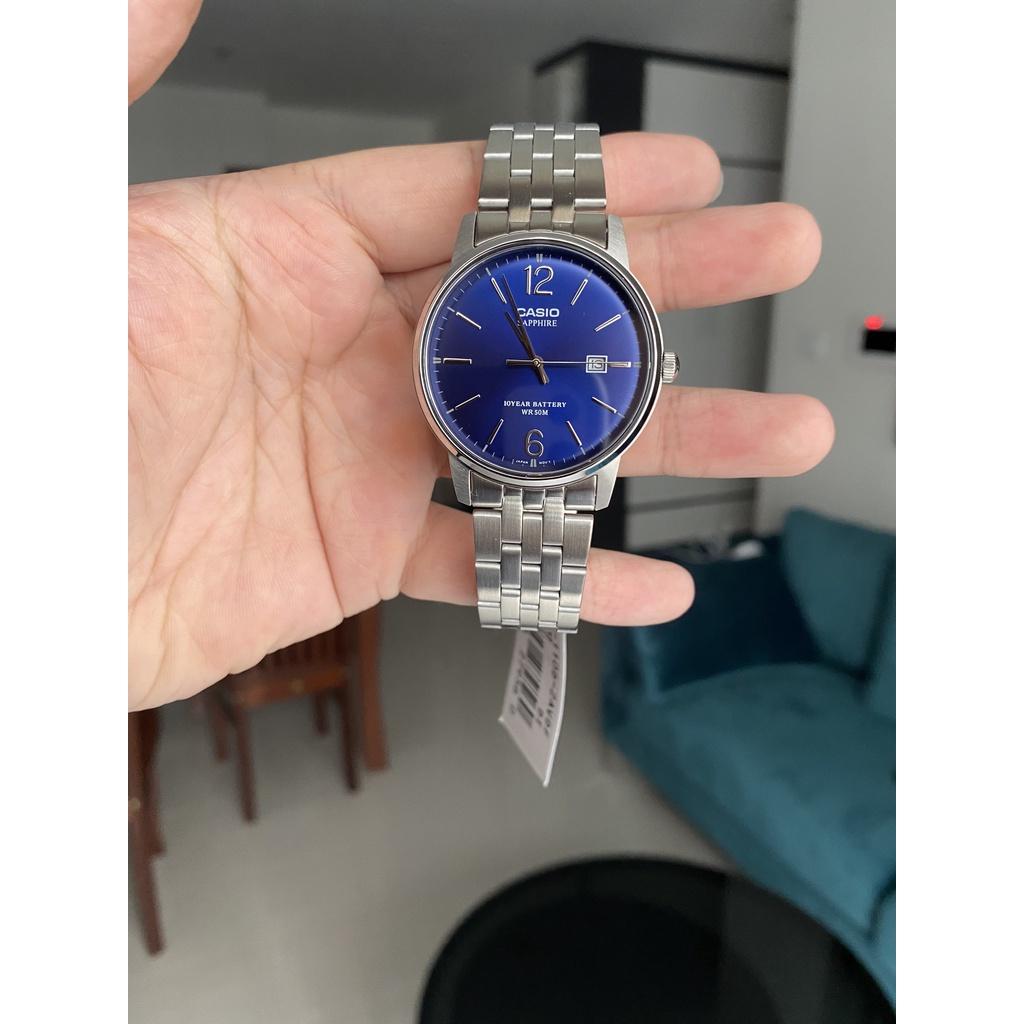 Đồng Hồ Casio Nam Chính Hãng, Đồng Hồ Casio MTS110D - 2A Dây Thép Mặt Kính Sapphire Fullbox.