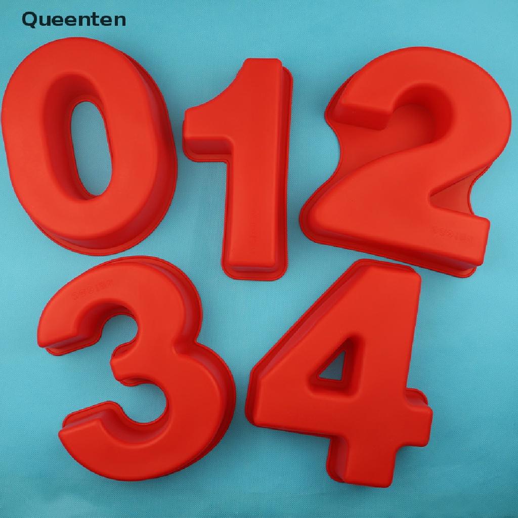 Queenten Goldbaking 10 Inch Large Silicone Number Molds 0-9 Arabic Number Cake Mold VN