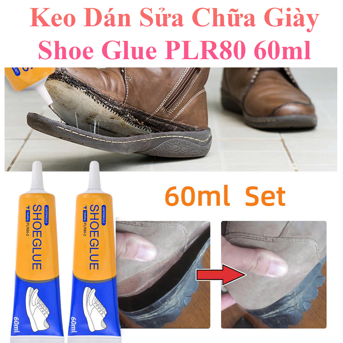 Keo Dán Sửa Chữa Giày Siêu Chắc Shoe Glue Plr80 60Ml Đa Năng