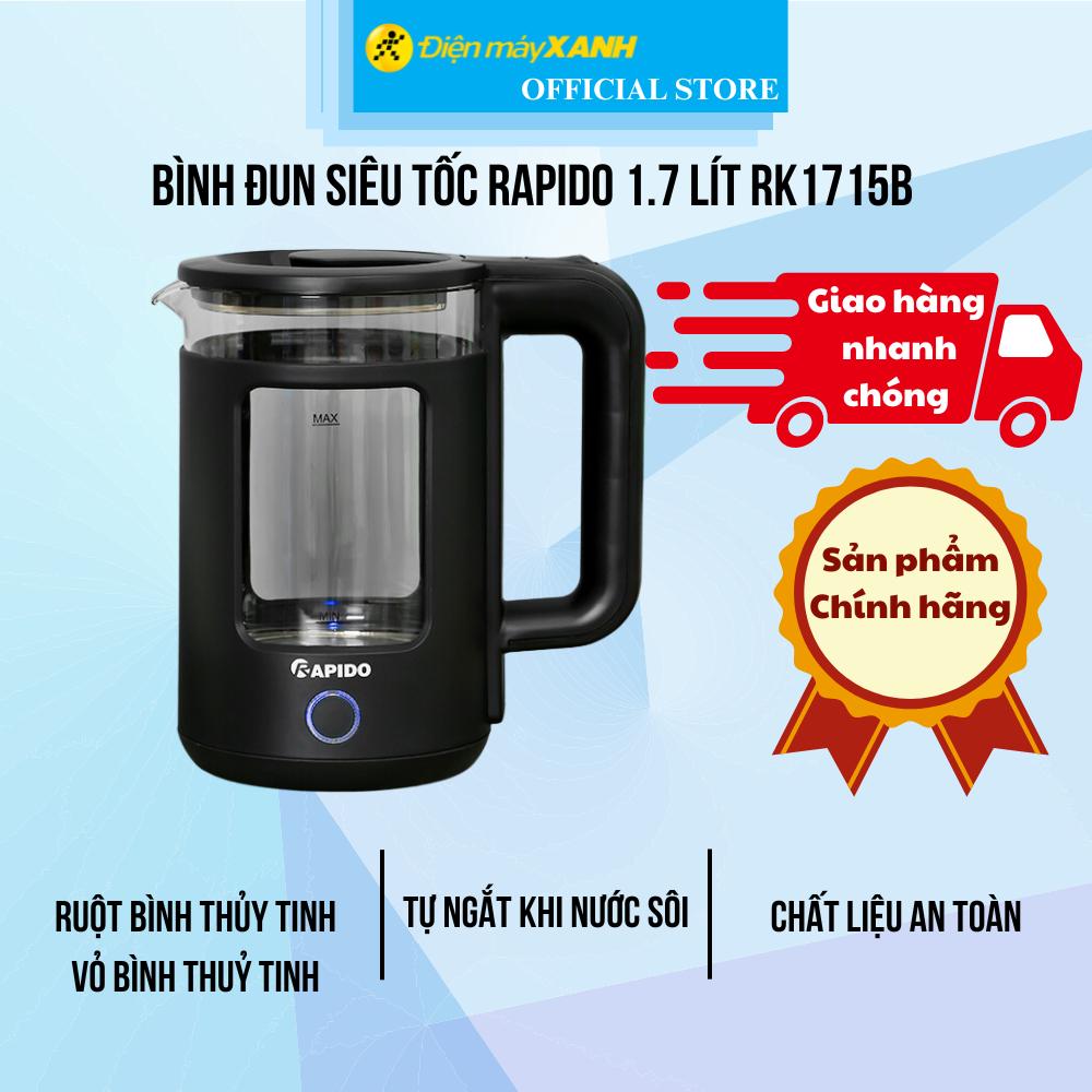 Bình đun siêu tốc Rapido 1.7 lít RK1715B - Hàng Chính Hãng