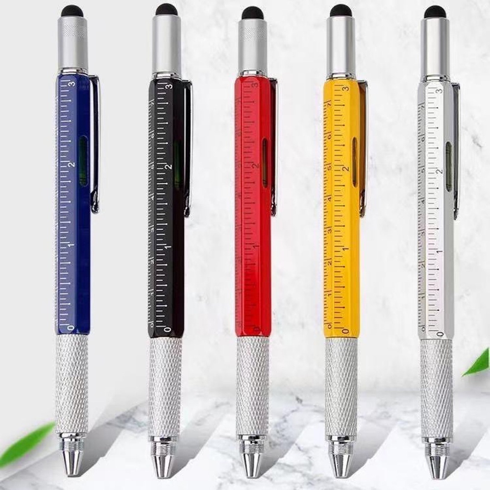 Bút Cảm Ứng Điện Thoại Đa Năng Touch Pen PKA071 6 trong 1 - Hàng Nhập Khẩu ( Tiện Lợi Thông Minh Cao Cấp 6in1 Smart Vẽ Màn Hình cho Ipad iPhone Tablet Android Phone , Viết được có mực bi, Tua Vít Vặn Ốc 2 Đầu, Thước Kẻ, Thủy Đo Cân Bằng )