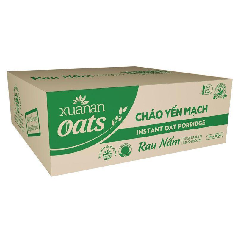 Thùng 30 Gói Cháo Yến Mạch Chay Rau Nấm Xuân An