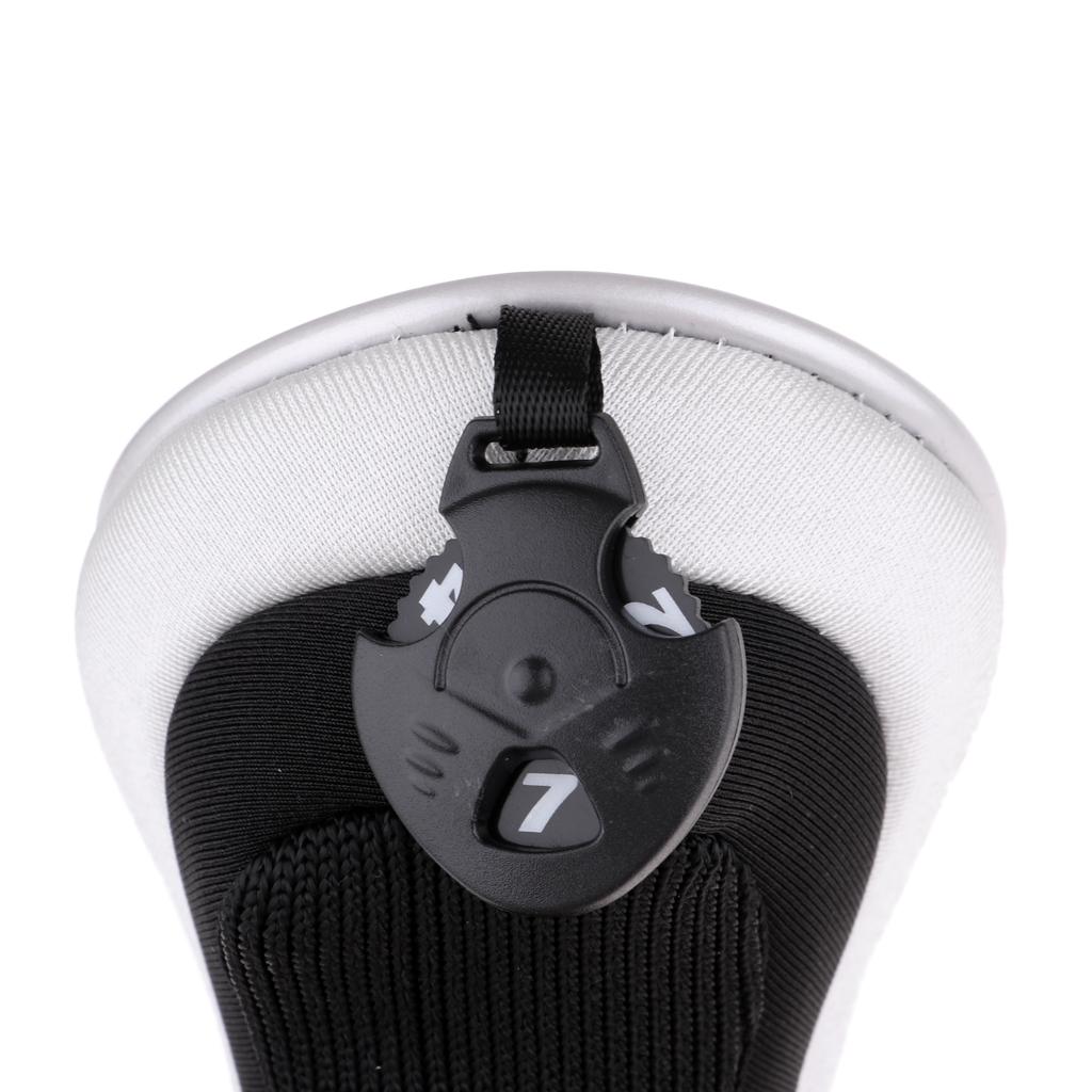 Golf Hybrid UT Club Head Cover Headcover & Adjustable Number Tag 2 3 4 5 7 X - Premium, Durable & Portable - Black, 3 Pieces