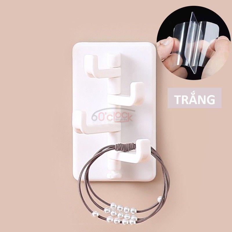 Móc Treo Đồ Dán Tường 4 Nhánh Xoay 180 Độ Hình Cây Thông