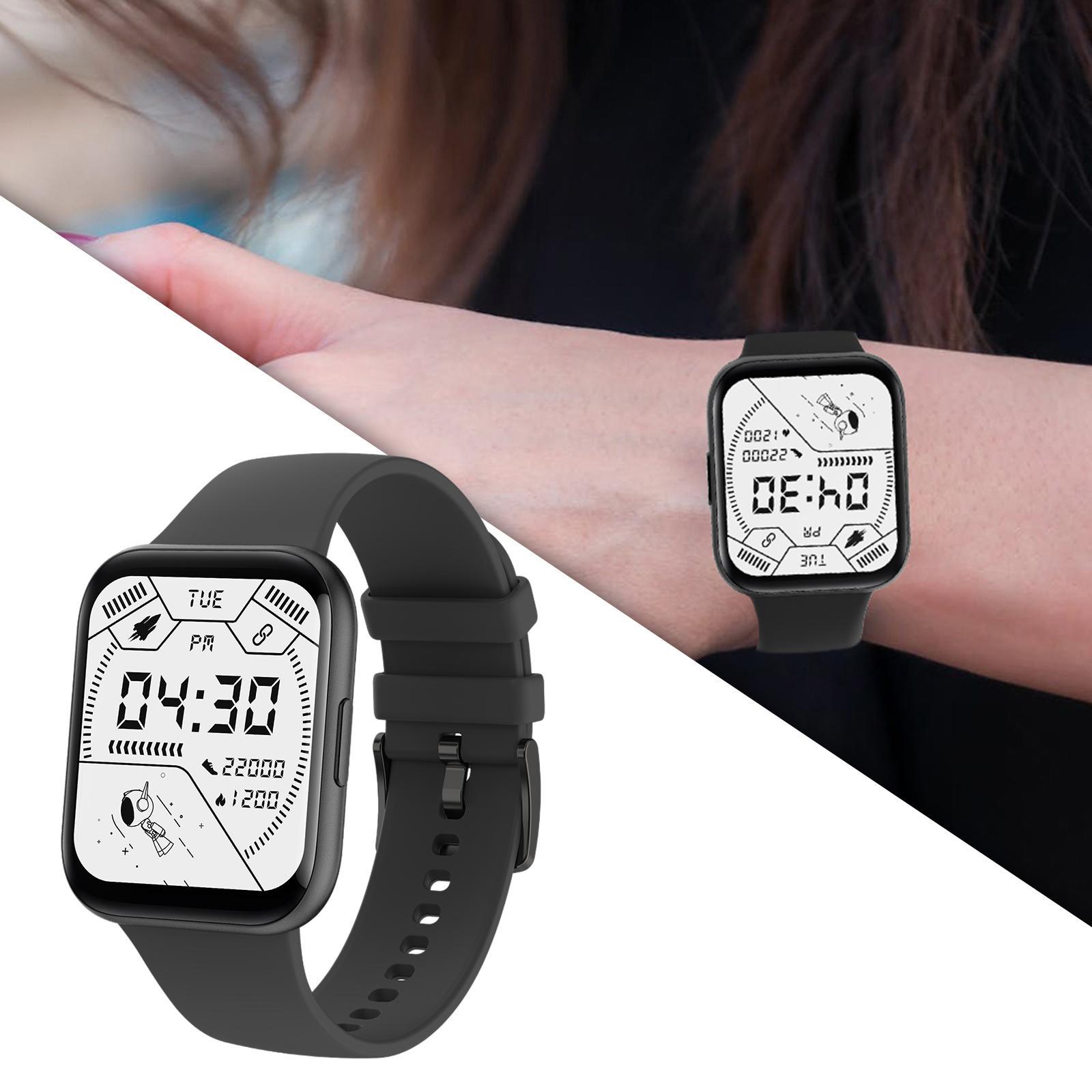 IP68 Waterproof Smartwatch Unisex Sport Watch   Monitor Black