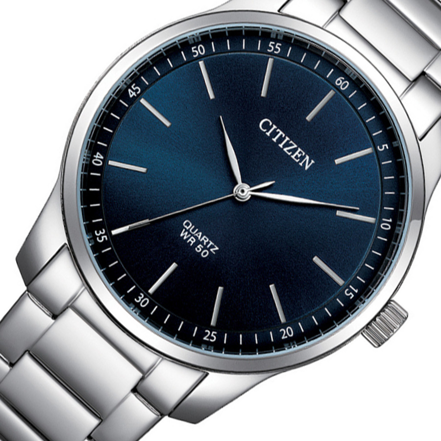 Đồng Hồ Nam Citizen Pin-Quartz Dây Thép Không Gỉ BH5001-56L - Mặt Xanh Đen (42mm)