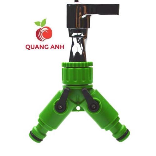 Đầu chia vòi nước, van chữ Y chia 2 đường nước có van khoá phi 27mm