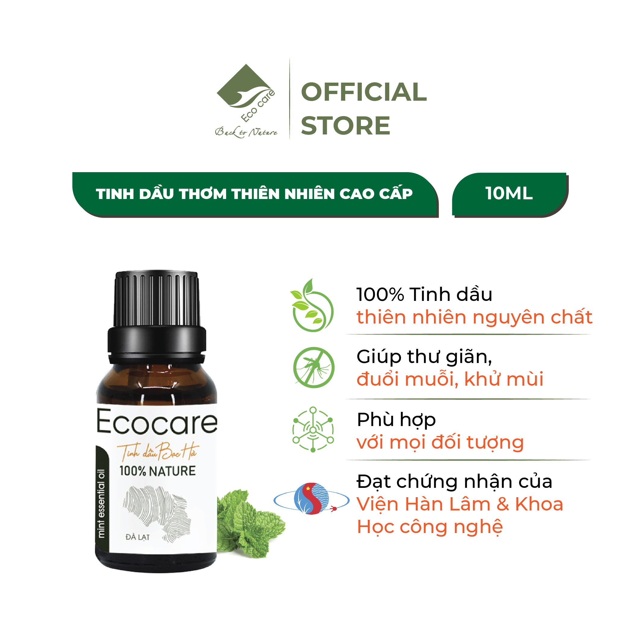 Tinh dầu bạc hà nguyên chất 10ml