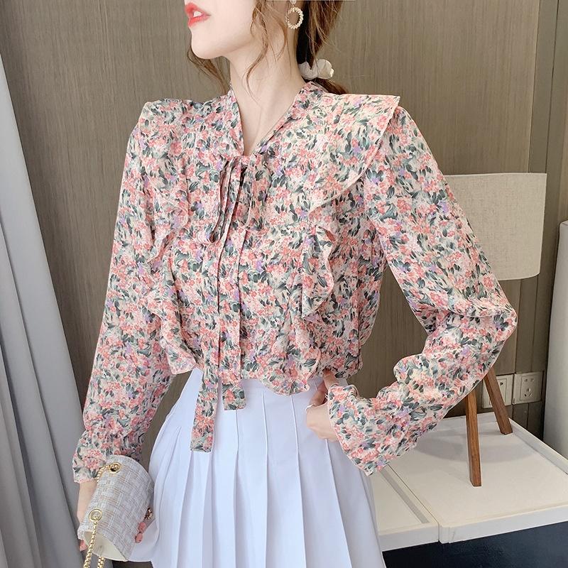 Áo sơ mi nữ hoa nơ cổ