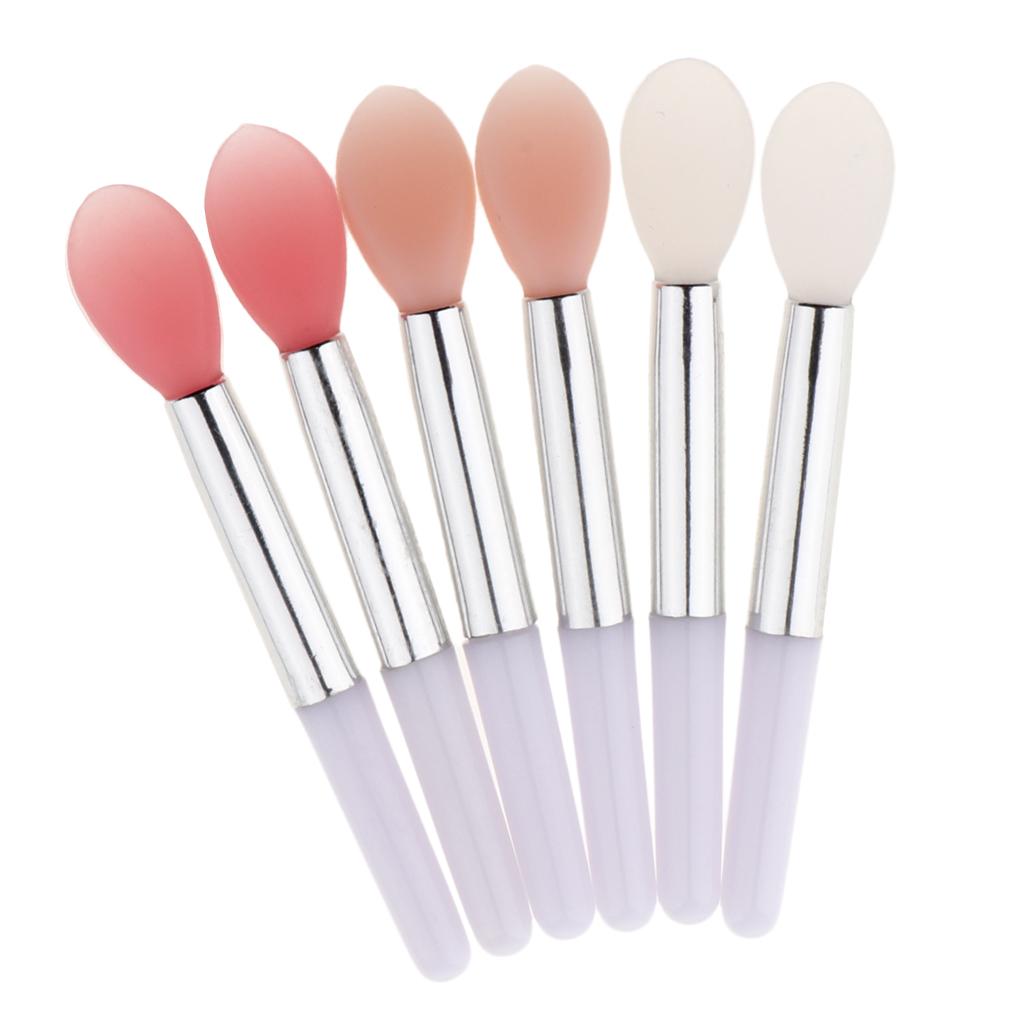 6 Pieces Soft Silicone Makeup Brushes Set Lip Cream Balm Oil Cosmetic Tools