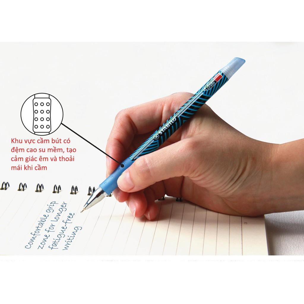 Bộ 4 bút bi STABILO Exam Grade BP587NF 0.7mm màu xanh+ 4 ruột BP5XR (xanh)+ Bút xóa Correction Pen CPS88 (BP587NFU-C4R+)