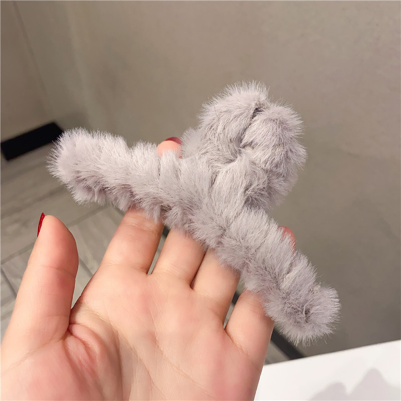 Kẹp tóc càng cua lông mịn phong cách Hàn Quốc