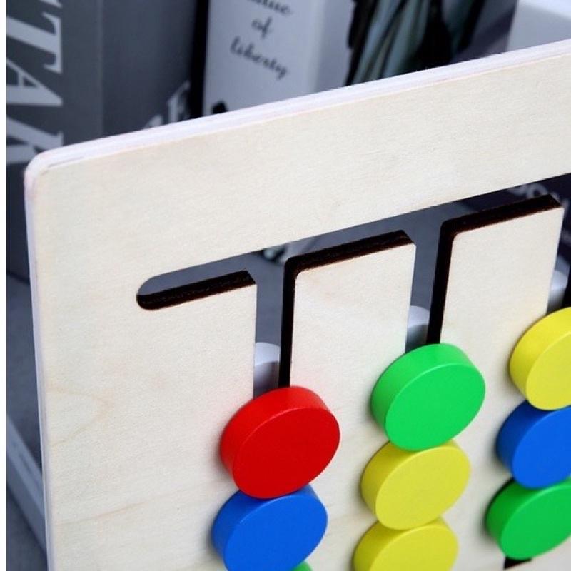 Đồ chơi gỗ di chuyển ghép trật tự theo thẻ - Luyện tư duy logic cho bé-Bộ logic quả