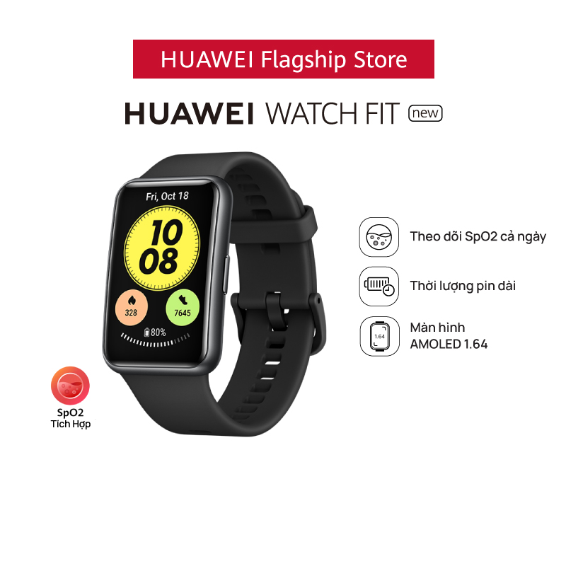 Đồng Hồ Thông Minh HUAWEI WATCH FIT Mới | Theo Dõi Spo2 Cả Ngày | Thời Lượng Pin Dài | Màn Hình AMOLED 1,64” | Hàng Chính Hãng