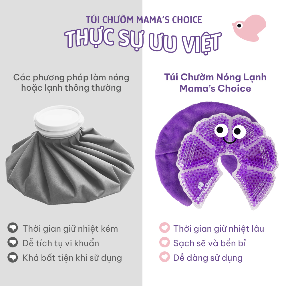 Túi Chườm Ngực Mama's Choice, Túi Chườm Nóng Lạnh Giúp Mẹ Thông Tắc Tia Sữa, Kích Sữa, Giảm Đau Ti Hiệu Quả