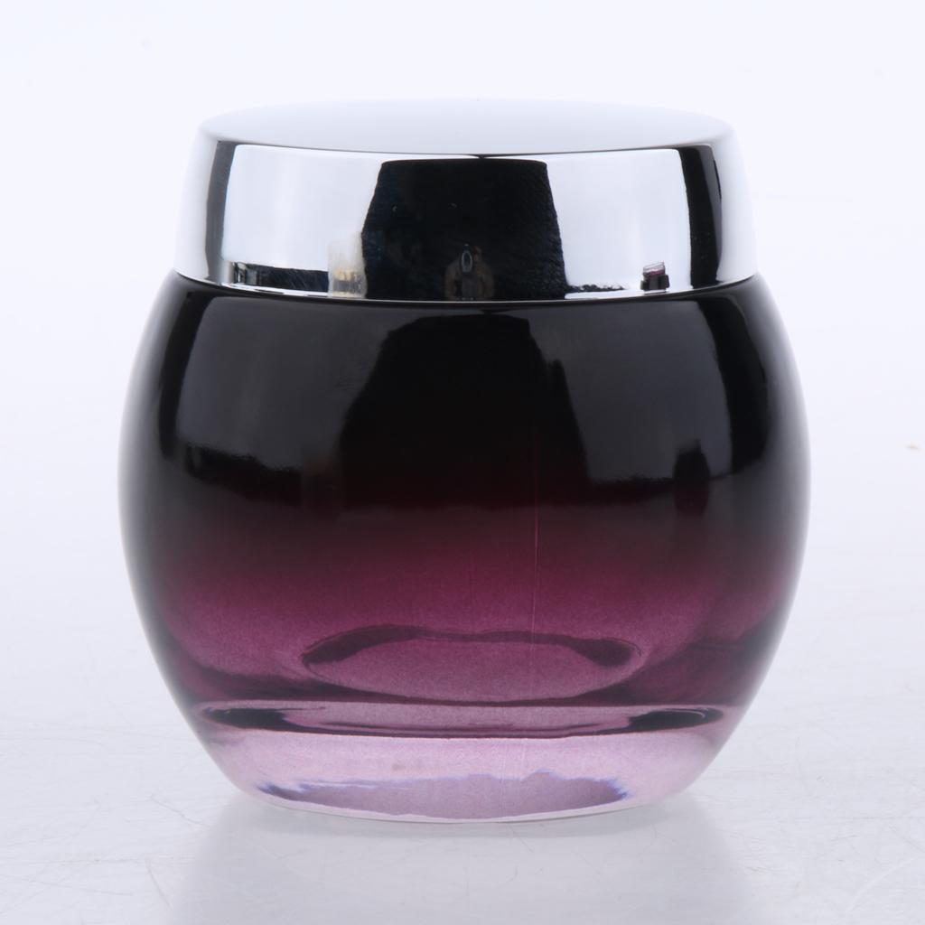 2Pcs 120g Glass Mask Jar Cream Containers Cosmetic Empty Can Sample Bottle - Purple Gradient Bottle Body - Refillable/Reusable