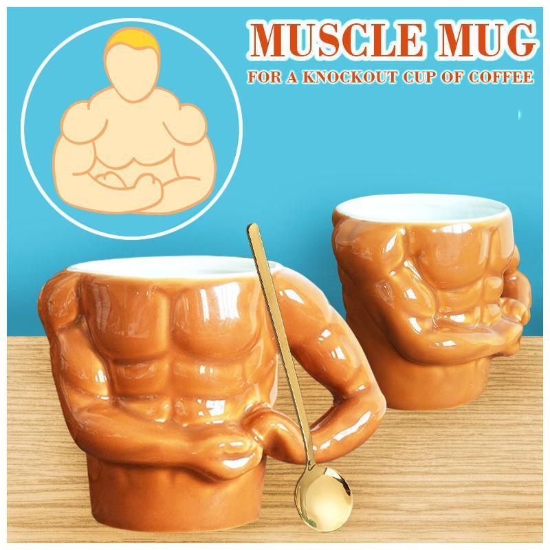 Cốc Sứ Uống Cafe Thể Hình Cơ Bắp 6 Múi Cho GYMER - Quà Tặng Sinh Nhật Bạn Trai Động Lực Tập GYM