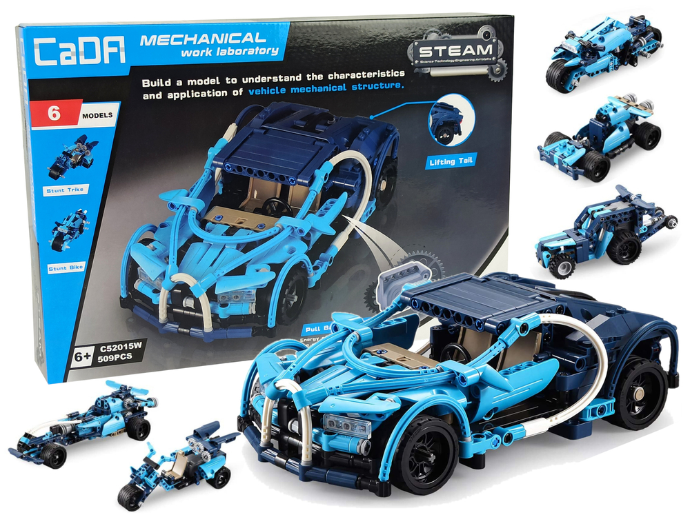 Đồ Chơi Lắp Ráp Xe Kéo Cót Chạy Đà Siêu Xe Technic Car 6in1 C52015W