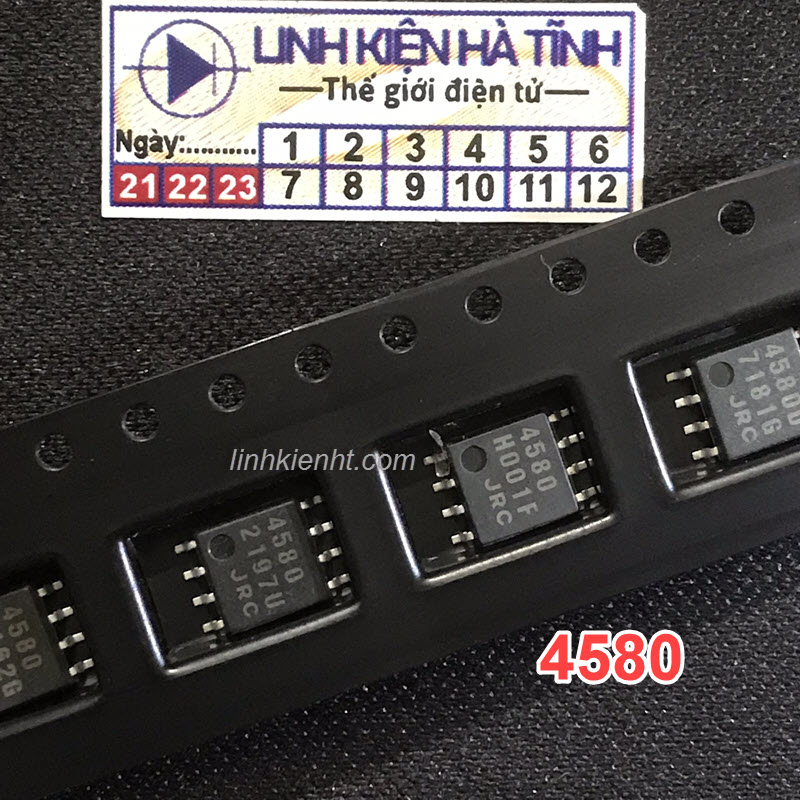 Túi 5 con IC khuếch đại âm thanh 4580 NJM4580M JRC4580 Sop-8 mới