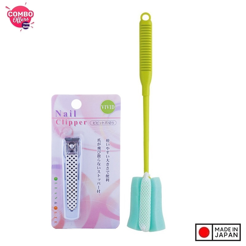 Combo Bấm móng tay trẻ em và Dụng cụ rửa bình sữa Kokubo nội địa Nhật Bản