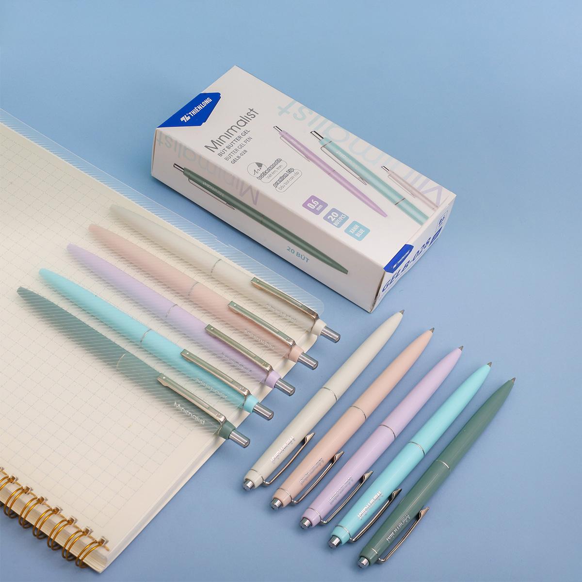 Bút Gel B - Minimalist Butter 0.6 mm - Premium Tip - Thiên Long GELB-028 - Mực Xanh (Màu Thân Bút Giao Ngẫu Nhiên)