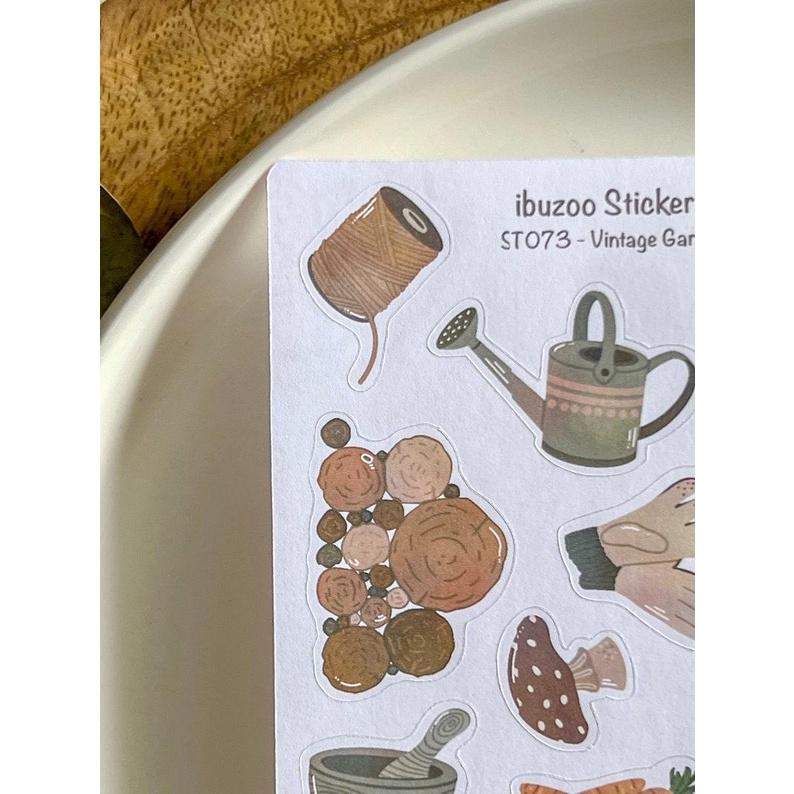 Sticker tự thiết kế - sticker sheet vintage garden - hình dán sổ, nhật kí bullet journal - unim037