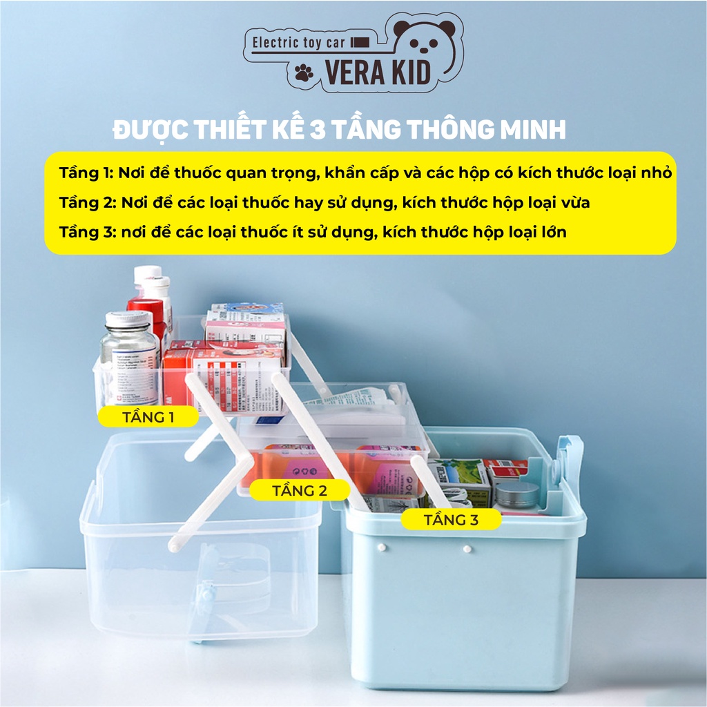 Hộp đựng thuốc, hộp nhựa đựng đồ đa tầng tiện dụng cho gia đình