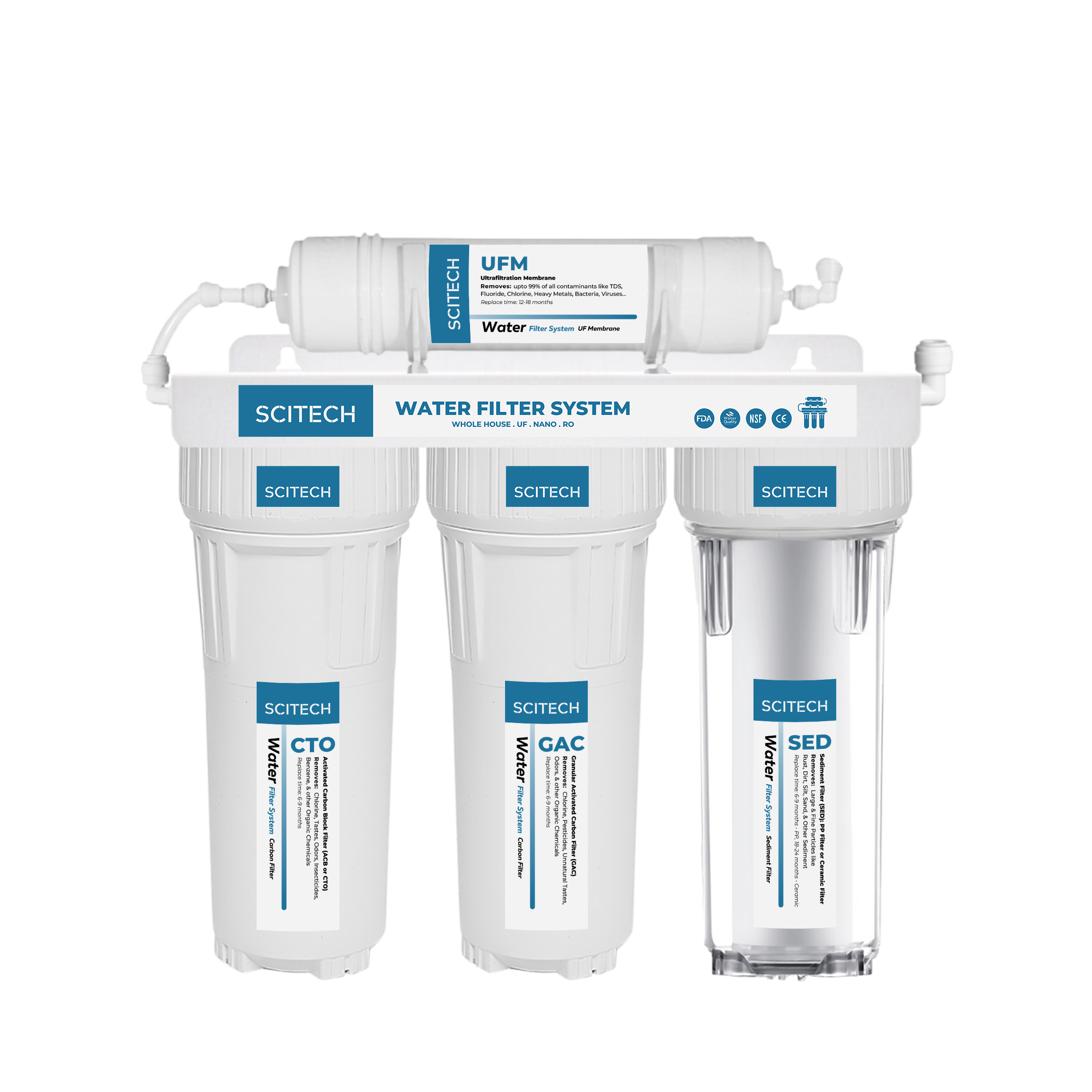Bộ lọc nước uống công nghệ UF 4 cấp lọc by Scitech - Hàng chính hãng