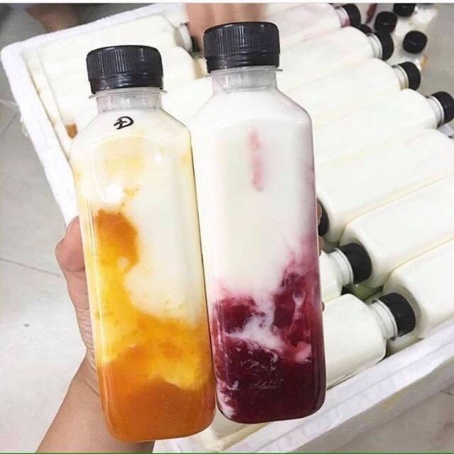 10 Chai nhựa vuông 330ml kèm nắp nhựa đen