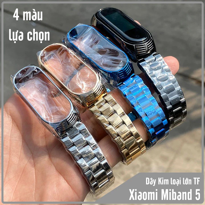 Dây thay thế cho Xiaomi Miband 5 kim loại bản lớn TF DRU - Hàng Chính Hãng