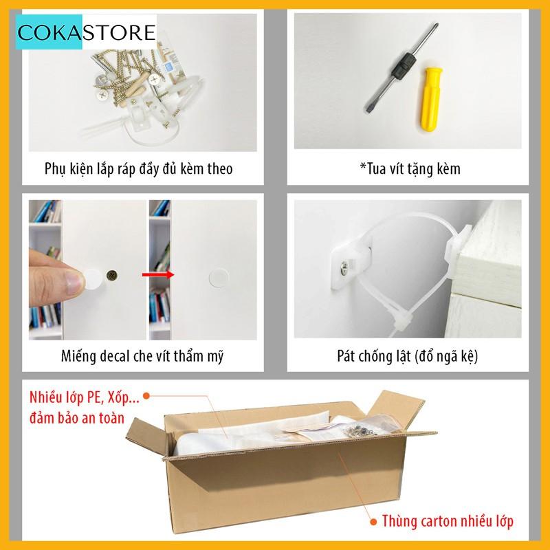 Kệ Sách Gỗ Treo Tường 4 Tầng Đơn Giản Mà Đẹp, Kích Thước Đa Dạng, Có Nhiều Màu Sắc , Kèm Phụ Kiện