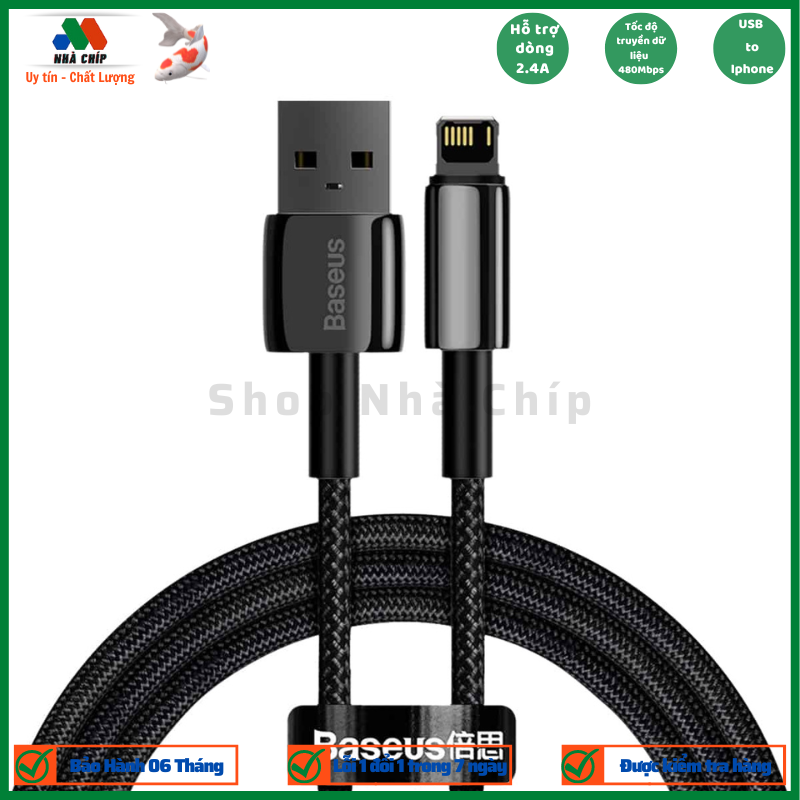 Cáp sạc nhanh siêu bền dùng cho iPhone/iPad Baseus Tungsten Gold - Hàng chính hãng