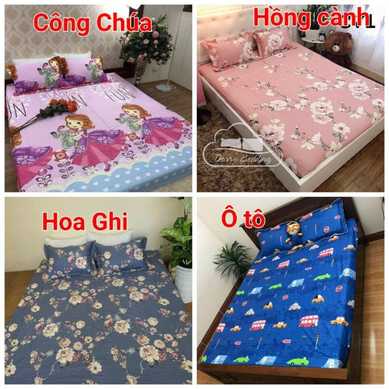 Bộ Ga Giường và Vỏ Gối Cotton 100%. Ga chun và 2 Vỏ gối
