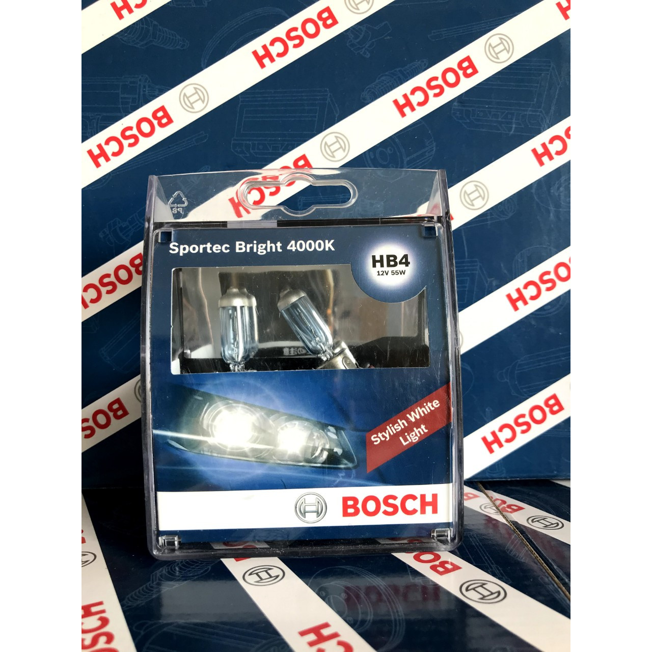 Bóng Đèn Tăng Sáng Bosch 9006 (HB4) 12V 65W Sportec Bright 4000K (Hộp 2 Bóng)