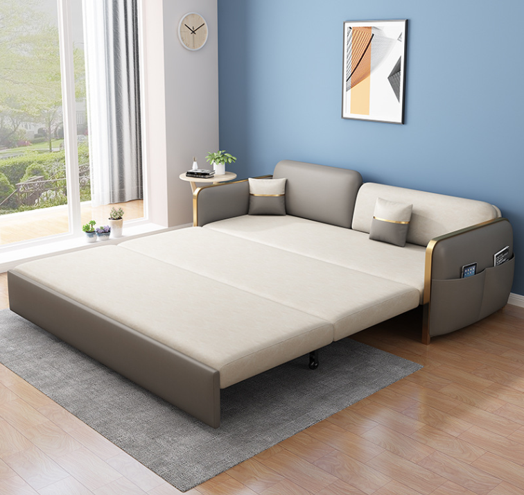 Sofa giường đa năng hộc kéo tay viền cao cấp HGK-24 ngăn chứa đồ tiện dụng Tundo KT 1m8