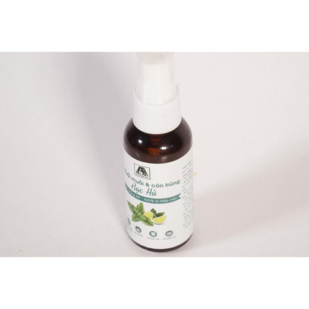 Chai xịt đuổi muỗi, côn trung An An HƯƠNG BẠC HÀ từ thiên nhiên, an toàn sức khỏe, bảo vệ môi trường - 50ml