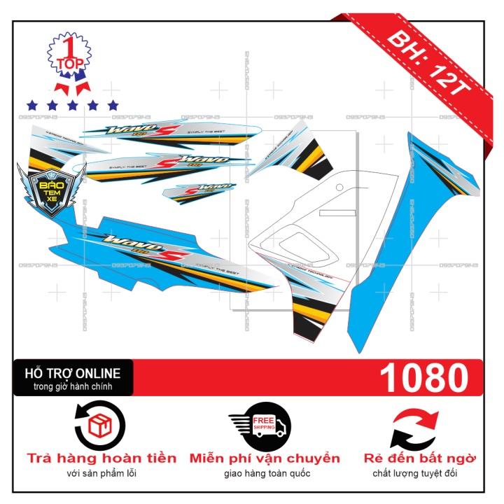 Tem rời dán xe wave S 2017 dán xe xanh - Bi Decal