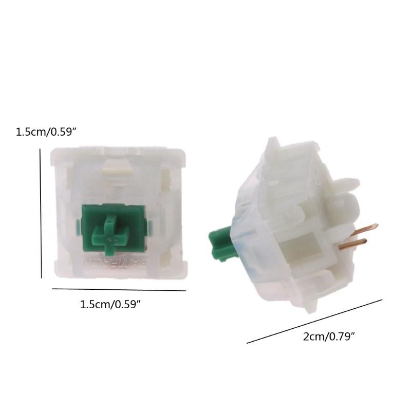 HSV 10Pcs Gateron Switche 5Pin Milky Green Switch Mechanical Keyboard Gateron MX Switch Transparent Case fit GK61 GK64 GH60