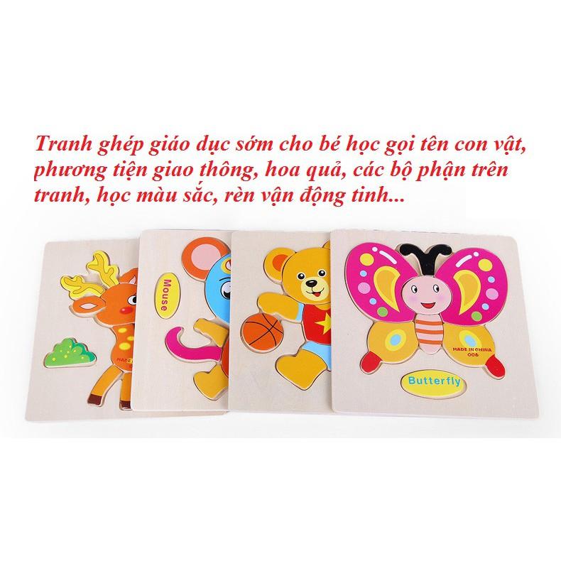 Tranh Ghép Hình Gỗ 3D Size To - Puzzle Cho Bé Phát Triển Tư Duy