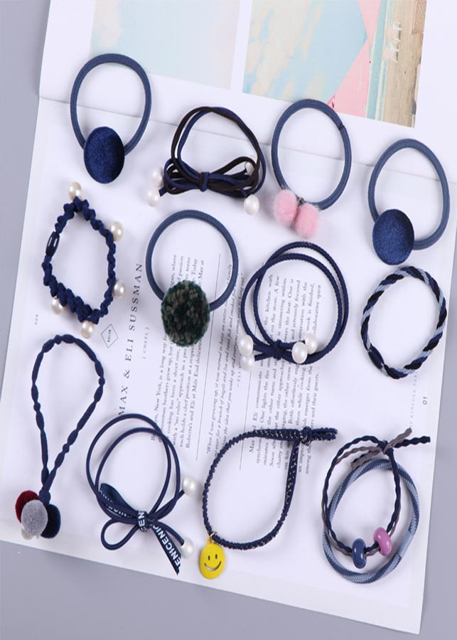 Bộ 12 dây cột tóc nhiều màu siêu dễ thương