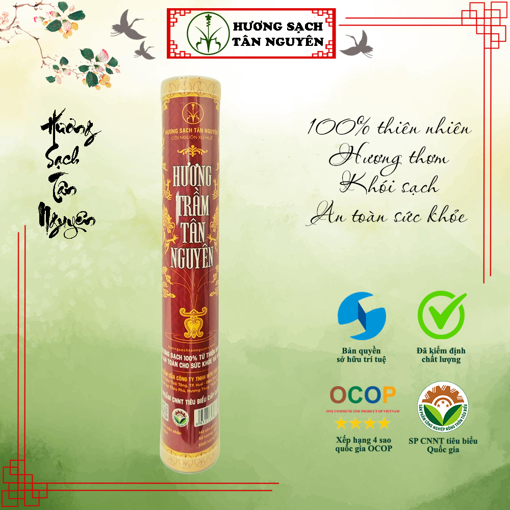 Hình ảnh Nhang trầm hương Tân Nguyên, nhang trầm cao cấp, hương trầm sạch 100% thiên nhiên an toàn ống 170-190 que dài 35cm, 38cm