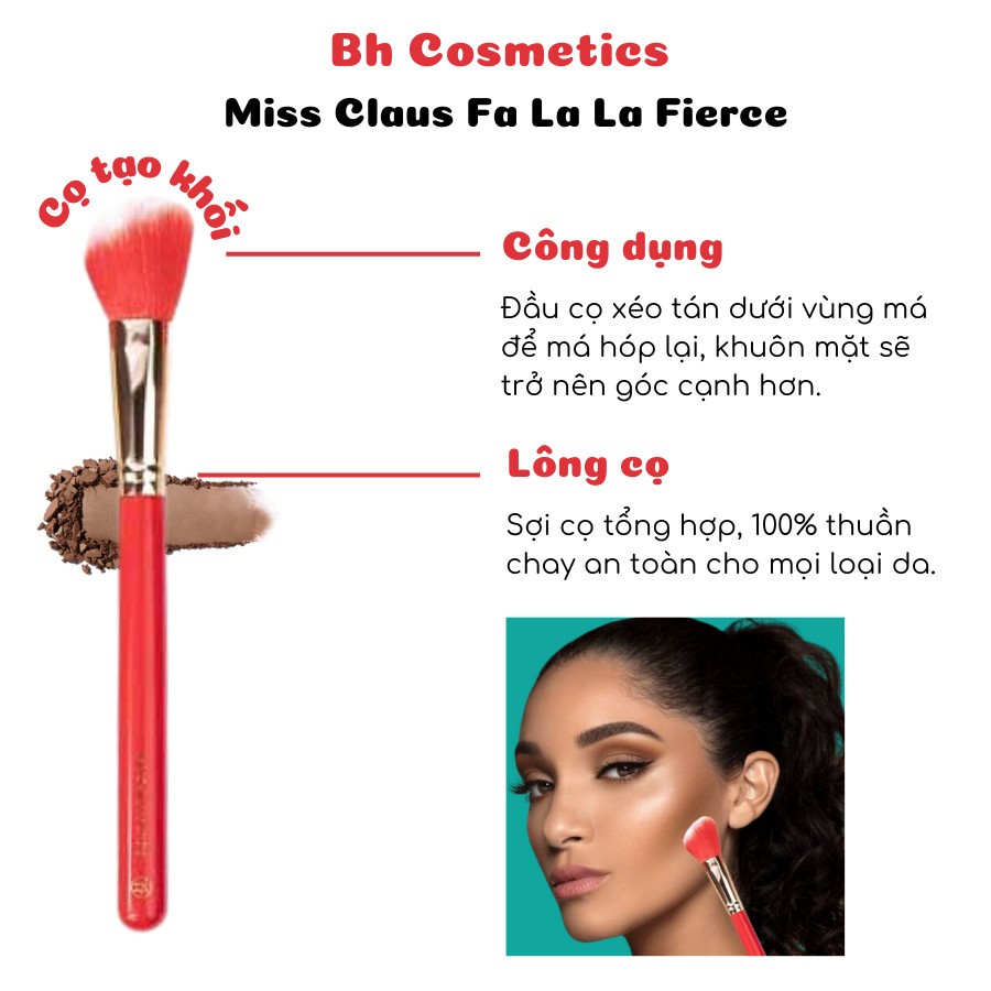 Cọ Khối Và Má Hồng Điểm Bh Cosmetics Miss Claus Fa La La Angled Contour Brush