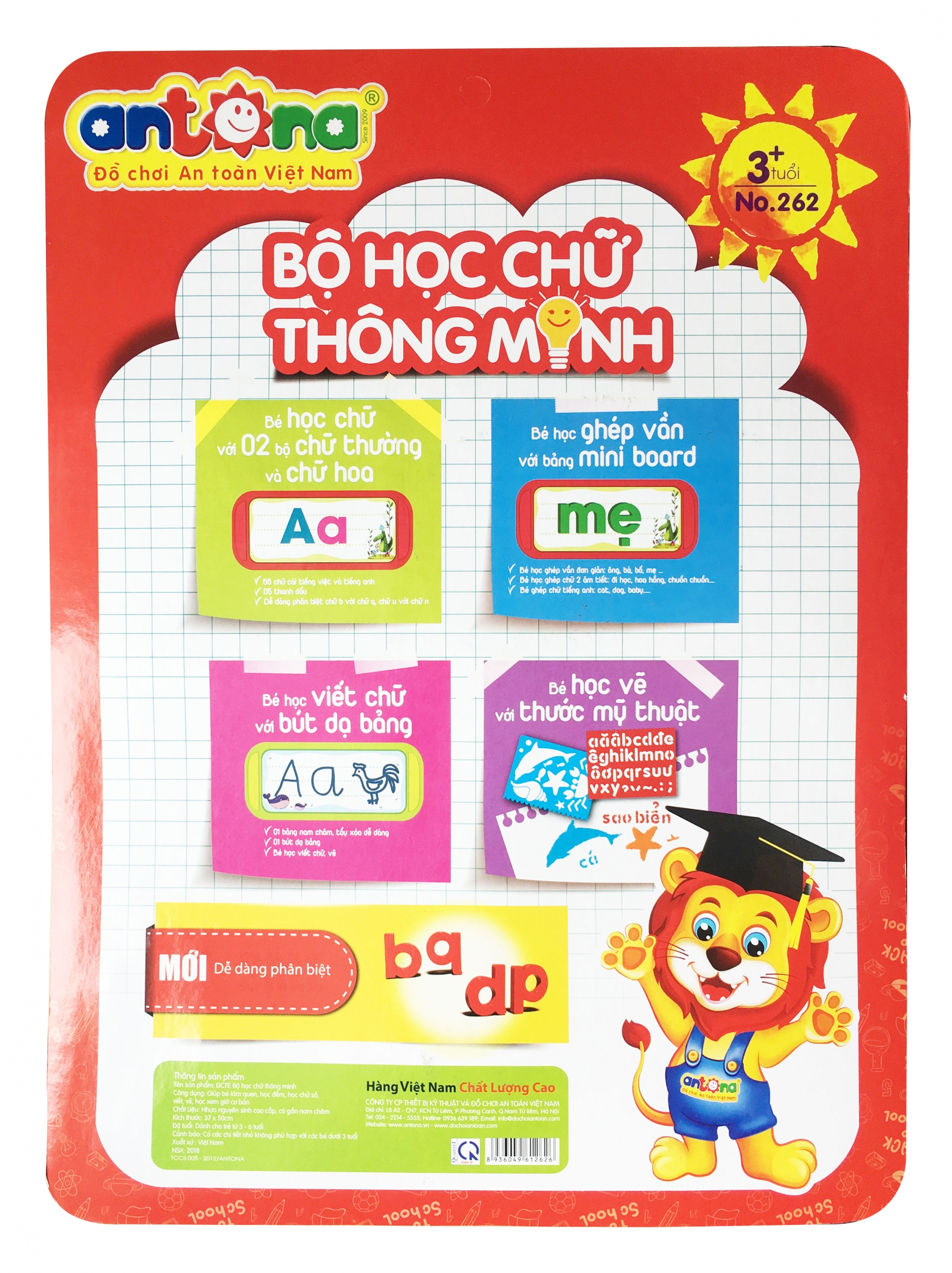 Vỉ Học Chữ Thông Minh Antona No.262 Cho Bé