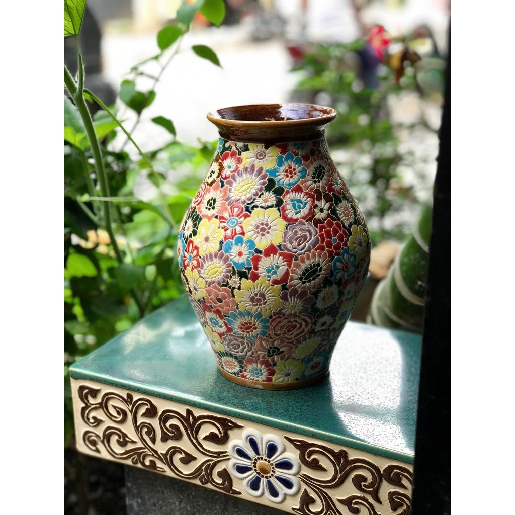 BÌNH BÁCH HOA 25CM GỐM SỨ NAM BỘ CẮM BÔNG TRANG TRÍ DECOR