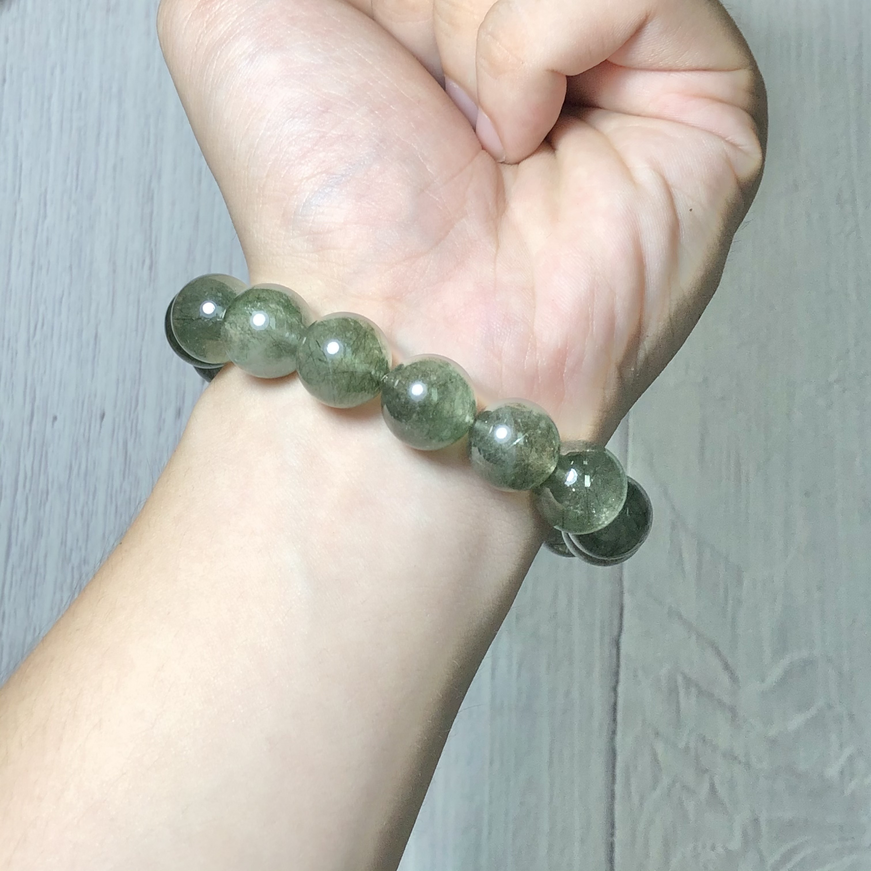 Vòng tay Thạch Anh Tóc xanh 13mm chuẩn 5A