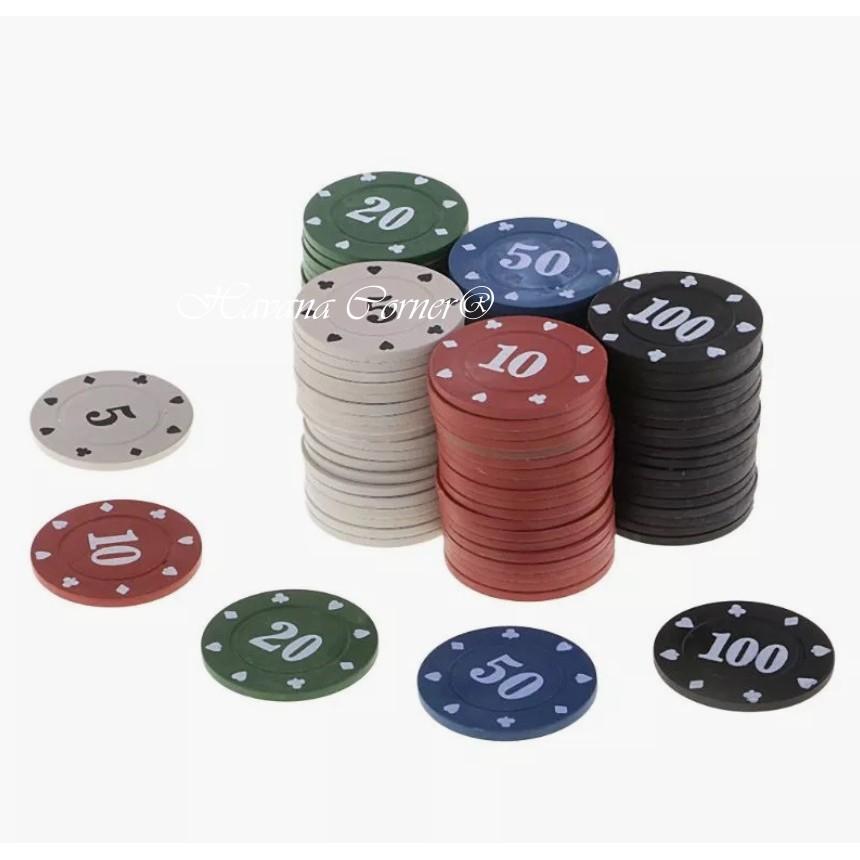 Lẻ cọc 20 phỉnh poker nhiều mệnh giá lựa chọn 5, 10, 20, 50, 100